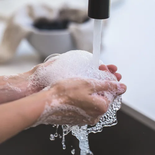 Personal Hygiene washing hands with soap