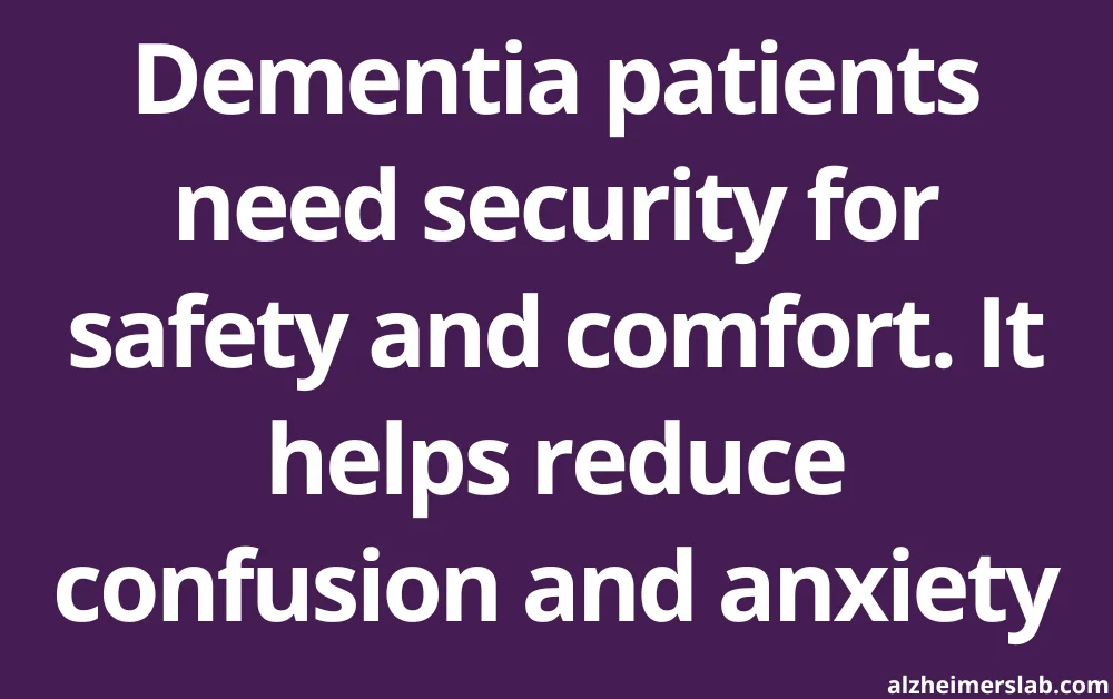 Dementia patients need security for safety